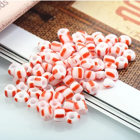 SC 3/0 5mm Delicate Watermelon Stripe Color Glass Seed Beads Diy Bracelet Accessories Jewelry Making