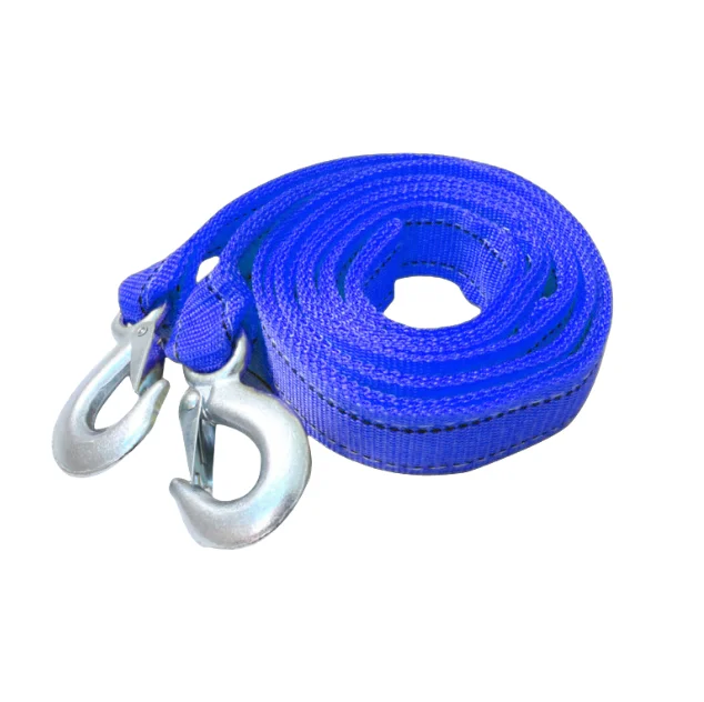3T 5M Heavy Duty Custom Car Tow Rope Tow Strap With Hooks For Tractors