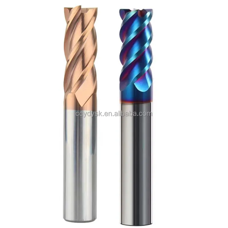 High quality 4 Flute carbide end mill  CNC indexable end mill  square integral end mills HRC55