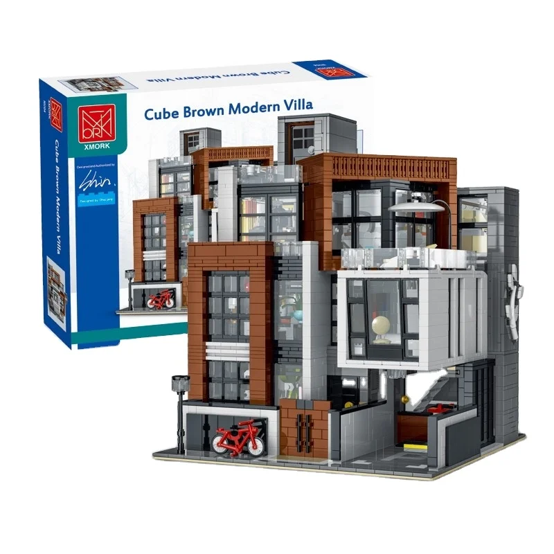 MORK 10204 Villa Modular Building blocks light 3623pcs Toys mini city street view building brick assembly toys
