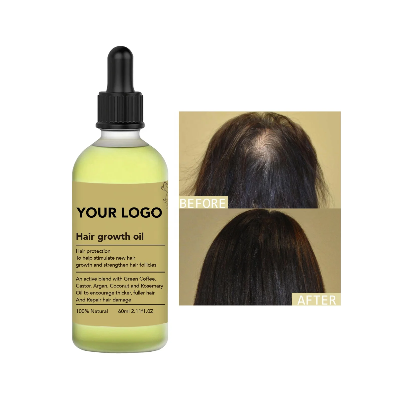 Strengthen Hair Growth Rosemary Regrowth Oil Hair Care Growth Serum Rosemary Black Castor Oil Hair Growth Oil With Own Logo