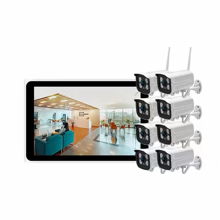 3MP Wireless wifi Camera 8 Channel NVR Kit With LCD Monitor CCTV System