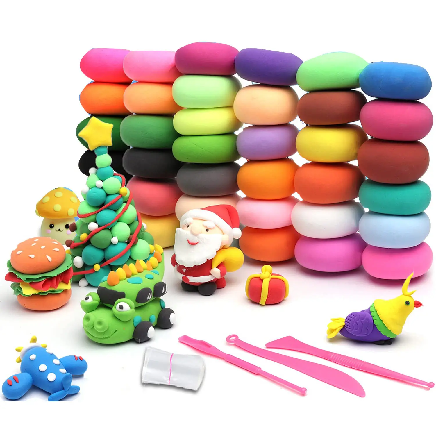 Air Dry Clay Colors Modeling Magic Clay with Sculpting Tools Non-toxic Self Drying Soft Play Dough for Kids Color Box Customized