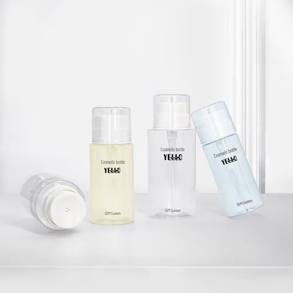 Luxury Empty Facial Toner Press Push Down Dispenser Nail Polish With Pump Make Up Remover Bottle