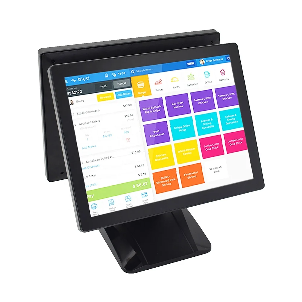 Dual 2K 15.6 inch touch Screen cash register windows wireless WIFI BT POS machine