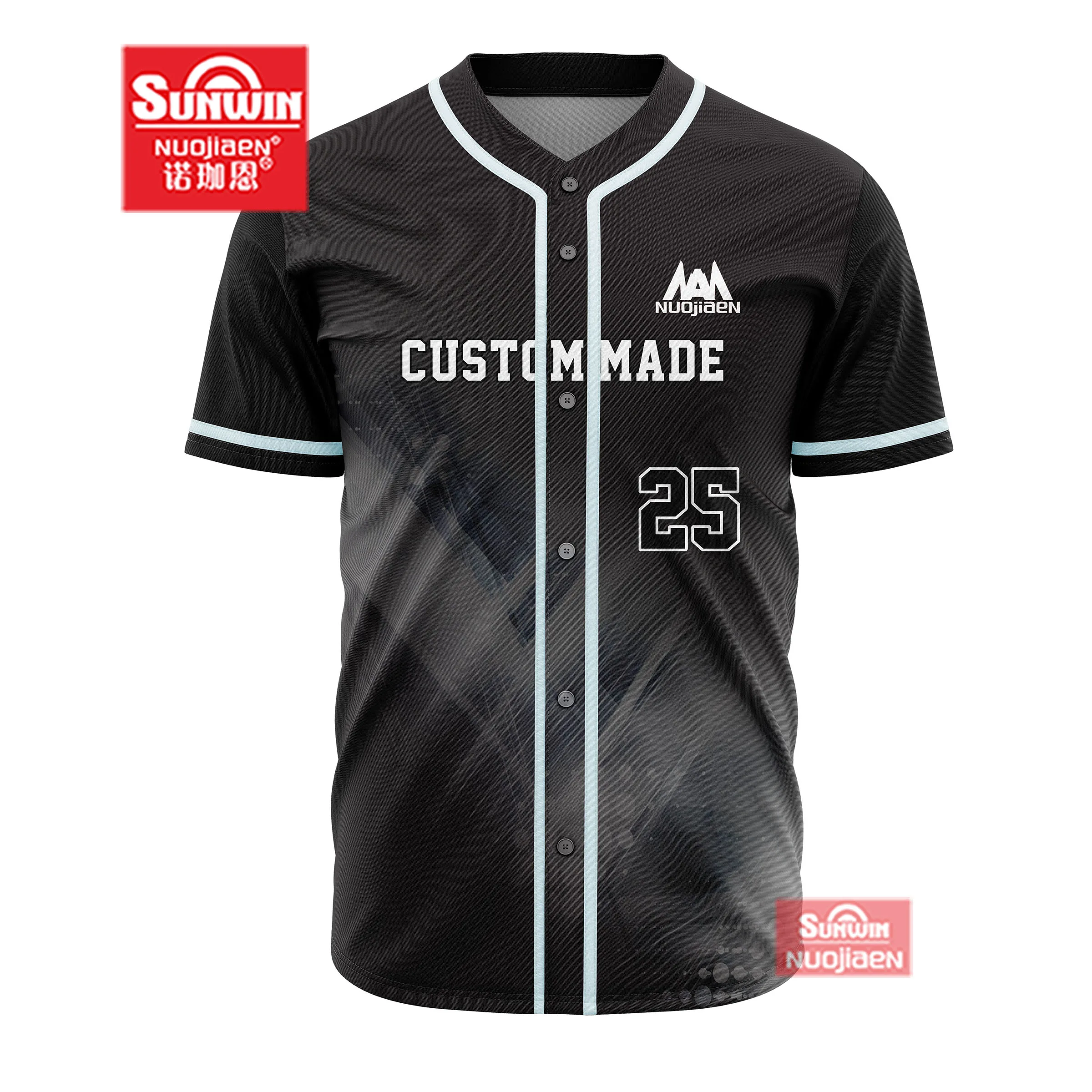2020 logo wholesale sublimation new york team blank v neck mens uniform Custom baseball t shirts