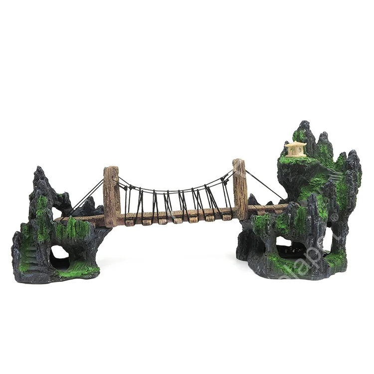 Resin Bridge Aquarium Decorations for Fish Tank, Aquarium Ornament Aquatic Caves Hide Hut