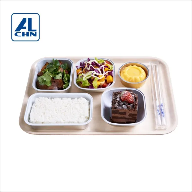 
Disposable airline airplane inflight 400mL aluminum foil food container/tableware as fruit pan meal rice box dessert snack tray 