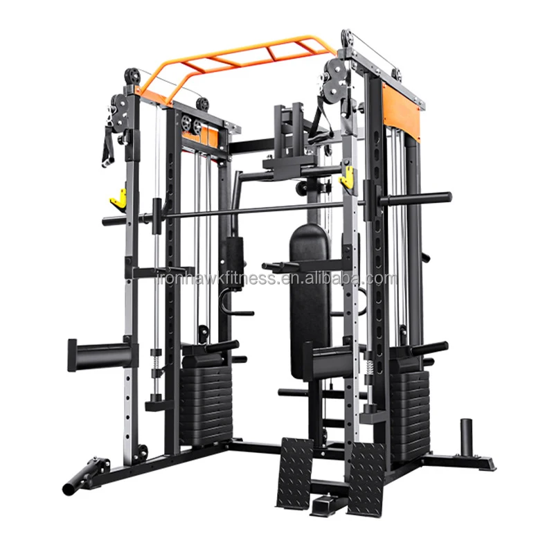 Custom Multi Functional Training Squat Rack Body Slim Smith Machine Home Gym Fitness Strength Machine