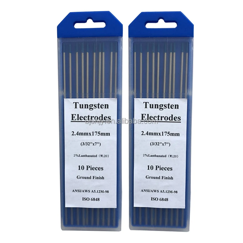 wolfram welding blue tip 2.4mm 150mm ground finish wl20 tungsten electrode rod