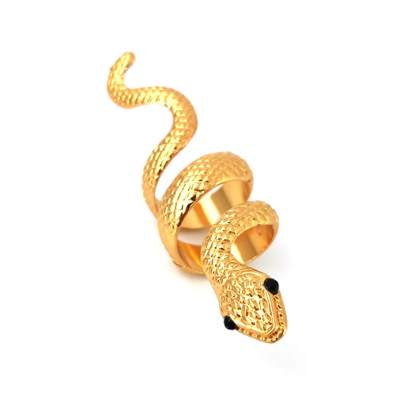 Blues RTS Fashion zinc alloy Gold Silver Plated Men Trendy Snake Shape Hip Hop Punk Snake finger Ring for men women jewelry