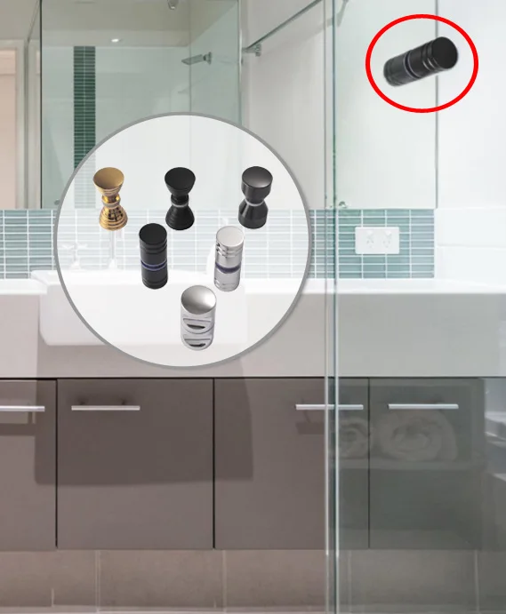 Hot sales Single Hole Copper Zinc Door Handle Stainless Steel Glass Shower Door Pull Knob Glass Door Fitting