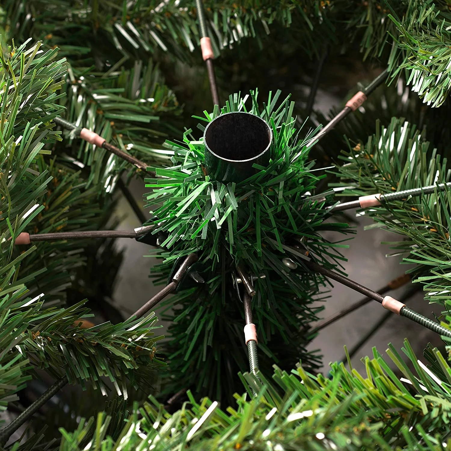Mixed PE PVC Pine needle Tip 6 feet 7 ft tall pre lit lite artificial christmas tree with lights and decoration
