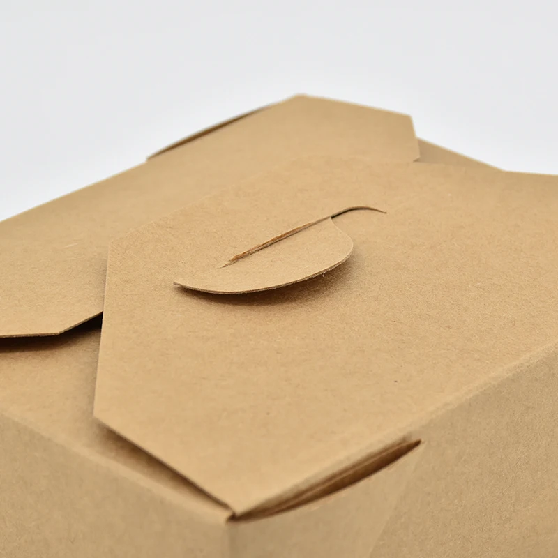 Disposable Food Container Biodegradable Food Packaging Boxes Takeway Food Box Brown Kraft Paper Lunch Box