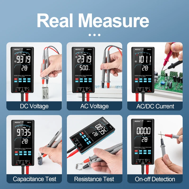 Digital Multimeter Temperature Measure 9999 Counts AC DC Current Voltage Resistance Capacitance NCV Ture RMS Smart Multimeter