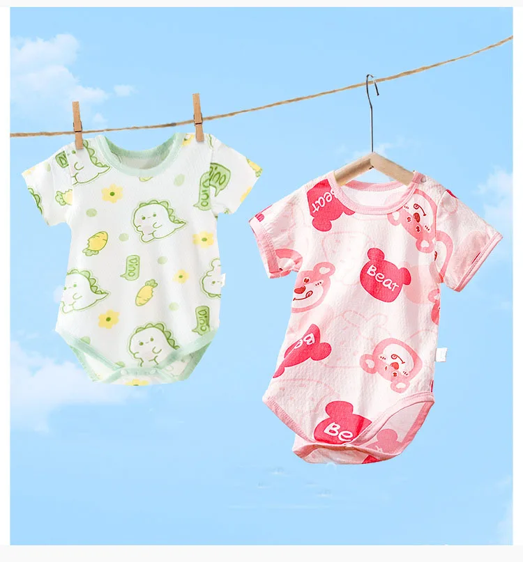 Baby Summer Breathable Sweat Thin Clothes Baby Pure Cotton Skin Soft Crawling Suit Baby Coat Newborn Crawling Suit