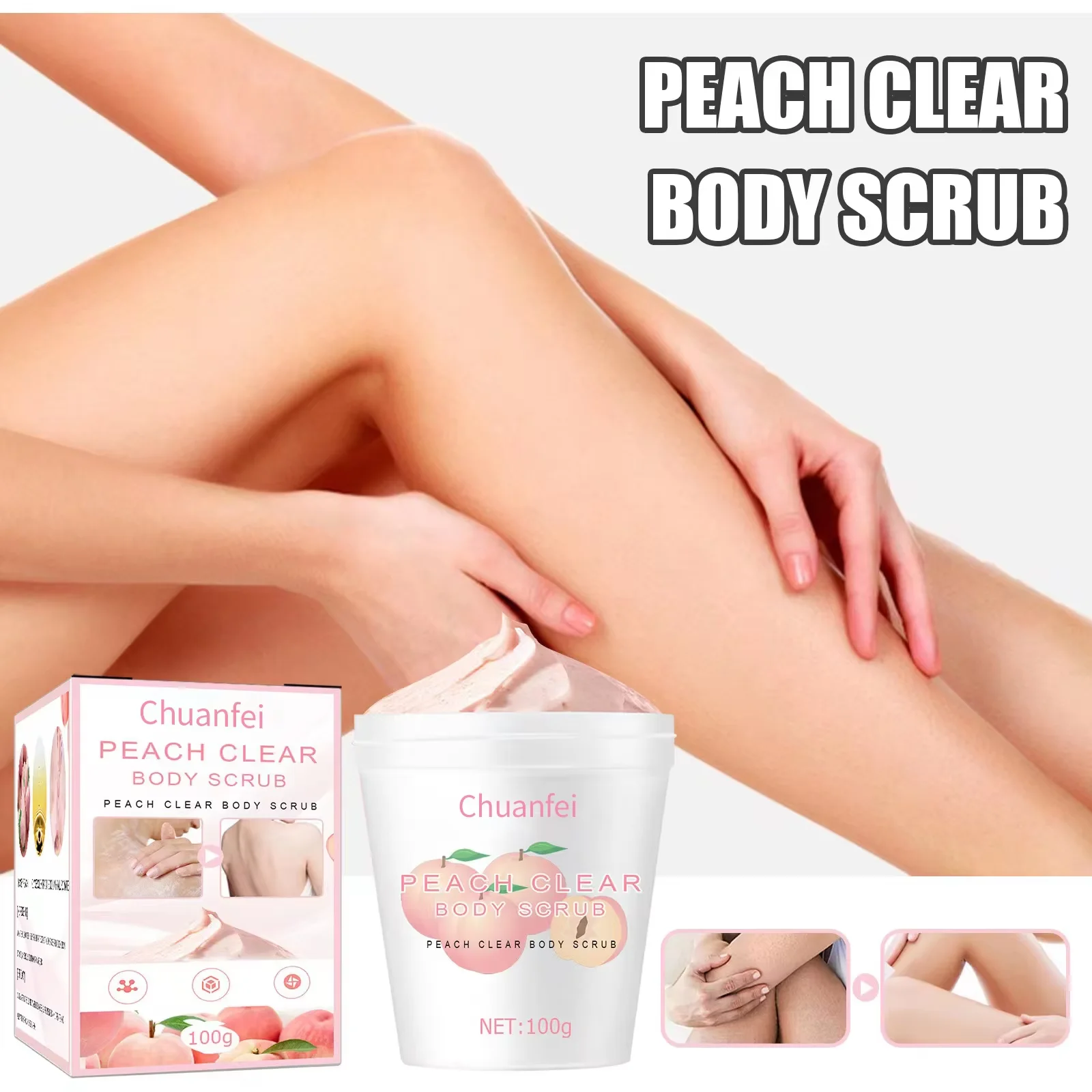 Custom Peach Body Scrub Wholesale Peach Fragrance Body Exfoliating Moisturizing Skin Whitening Body Scrub For Bath