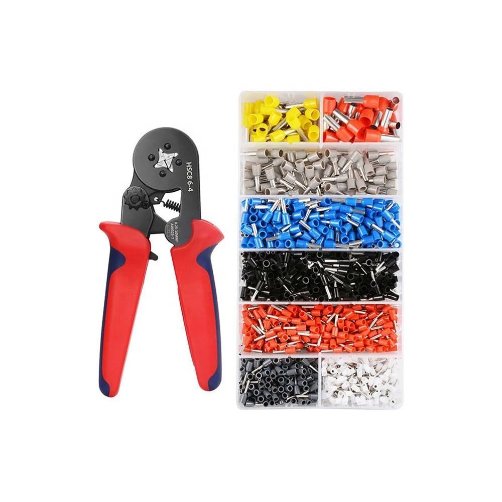 Wire stripper Crimper plier cable crimping tools set with 1200 pcs wire terminals
