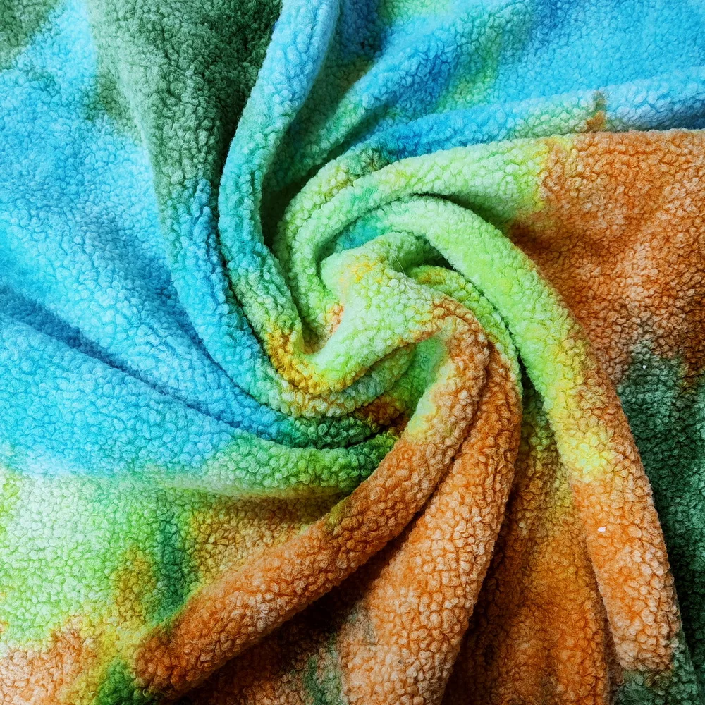 Warm Effect Polyester Leopard Purple Teddy Bear Fur Sherpa Fleece Fabric