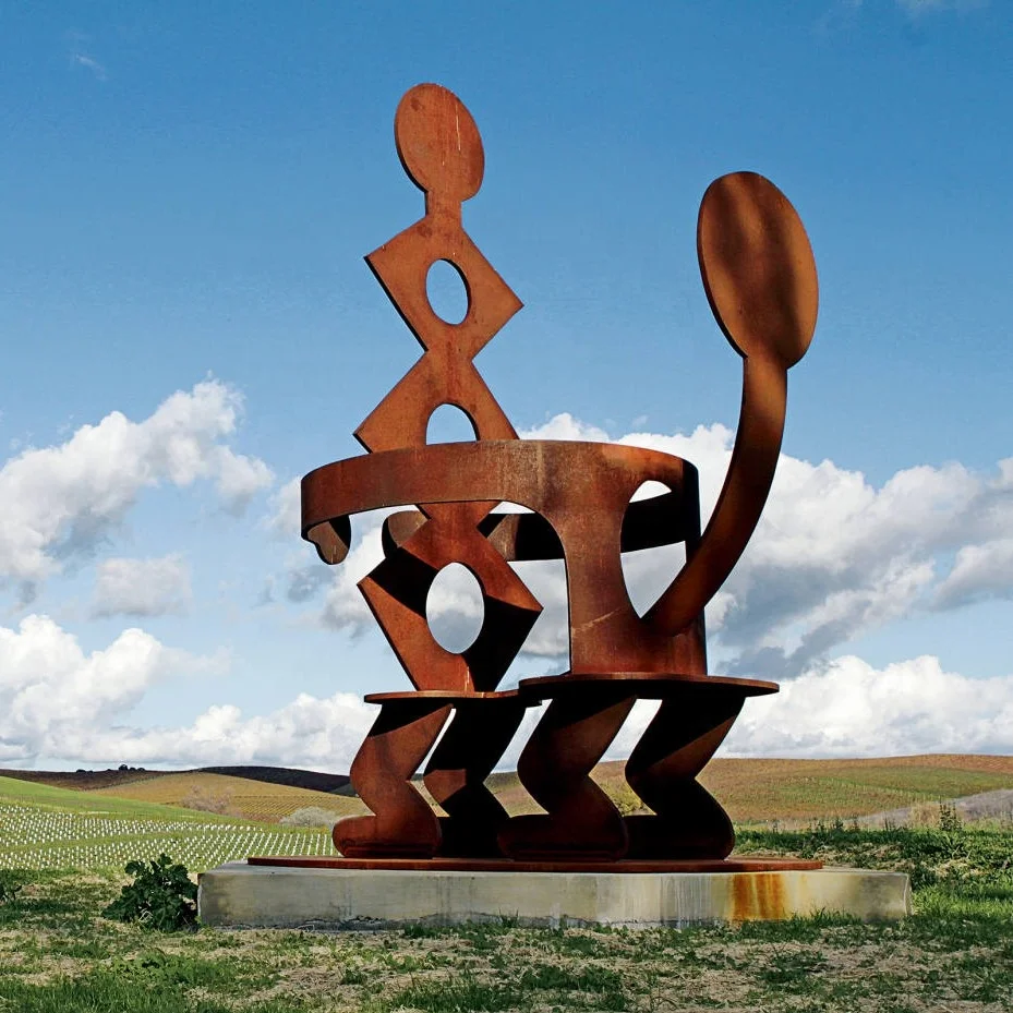 Keenhai Decorative Solid Rusty Corten Steel Sculpture For Garden Outdoor