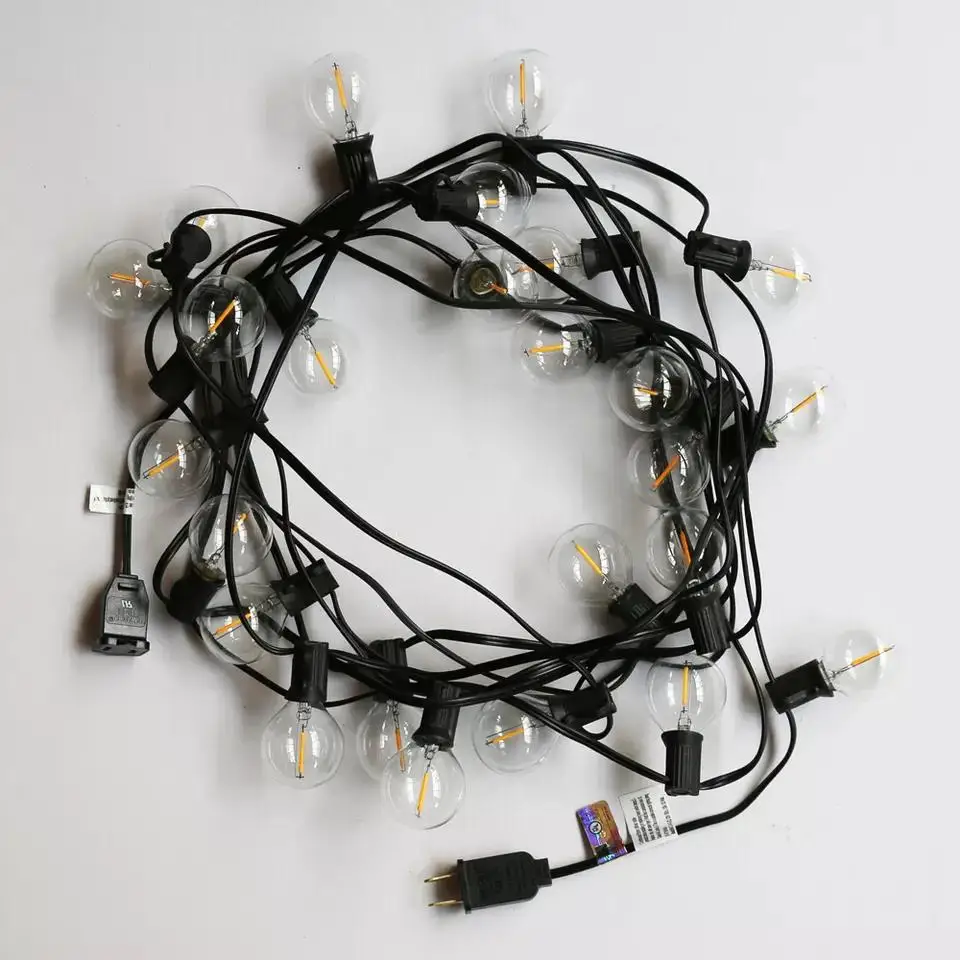 Водонепроницаемая Противоударная лампа накаливания G40 25 футов 50 100 гирлянда лампочка Lanton светодиодная сказочные огни