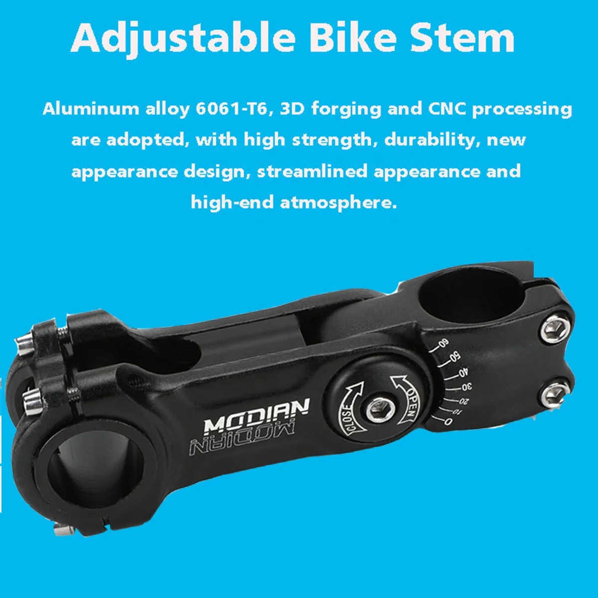 Bicycle Handlebar Stem -45 To 90 Degree 80/100/130mm Aluminium Stem 25.4/31.8mm Adjustable Stem For Xc Mountain Road City Bike