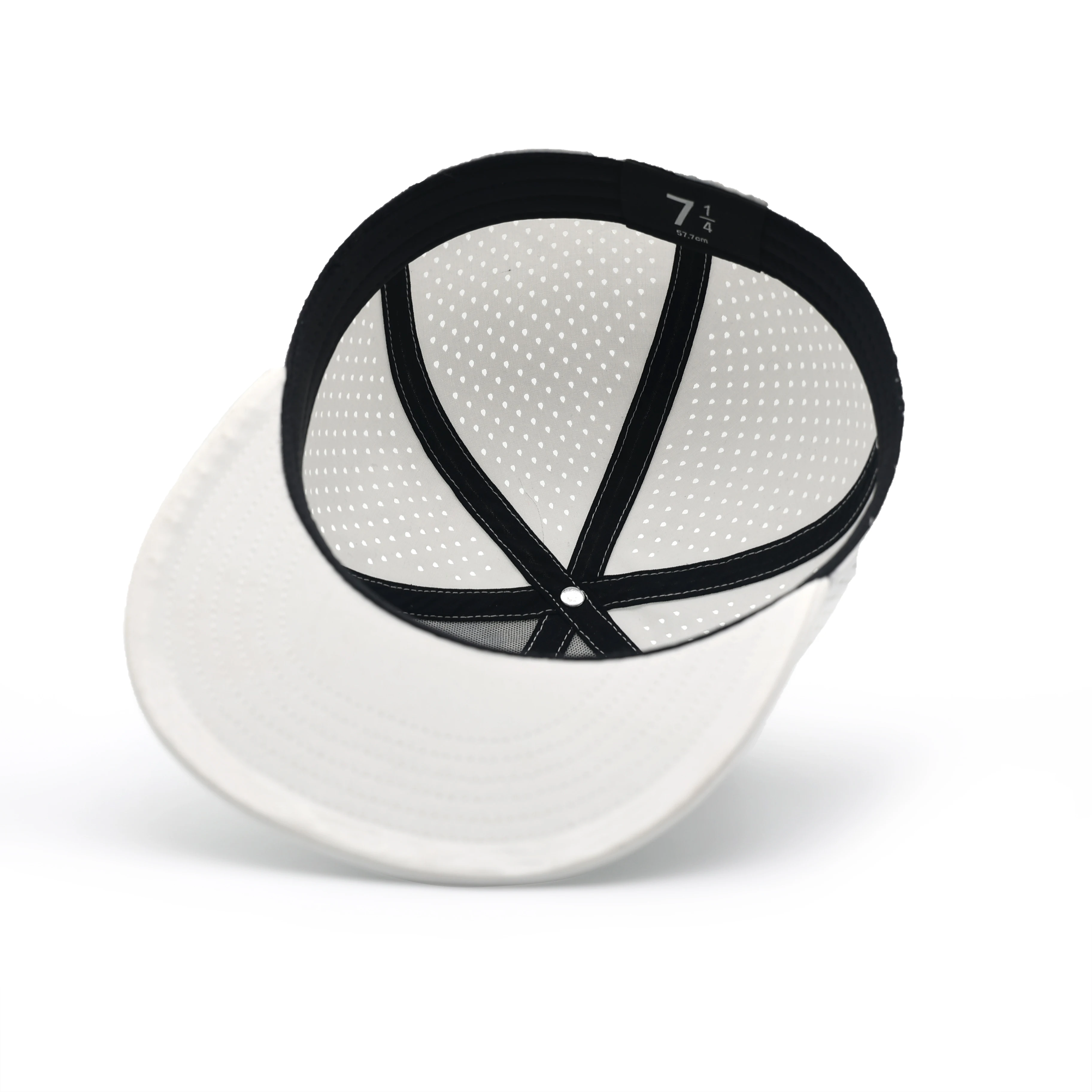 Gorras Custom 3D embroidery logo Flat Brim fitted White color golf Cap Hat