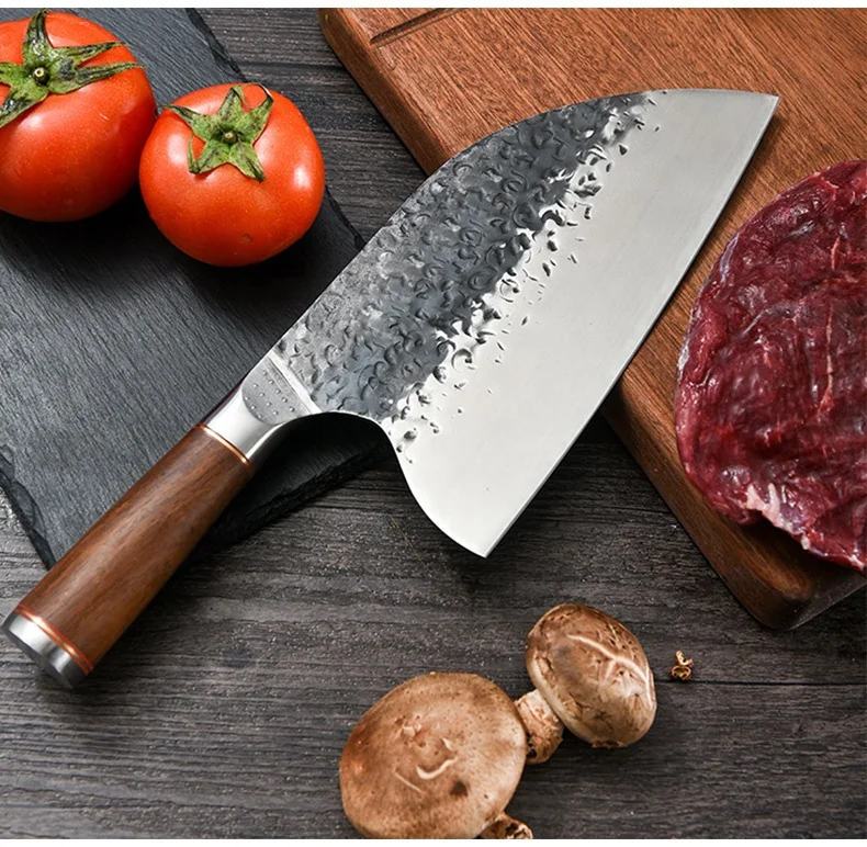 8 Inch Slaughter Knife Handmade Forged Serbian Kitchen Chef Knife Cleaver Knife Drop Shipping Stainless Steel Butcher Chinese