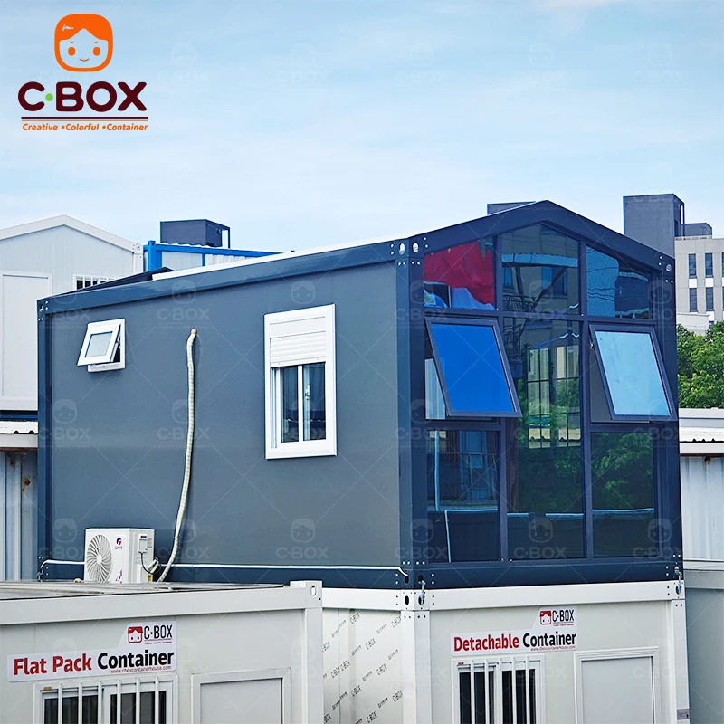 Cbox Pitch Roof Good Drainage And Beautiful Prefab Modular Detachable Container House For Camp Hotel Projects