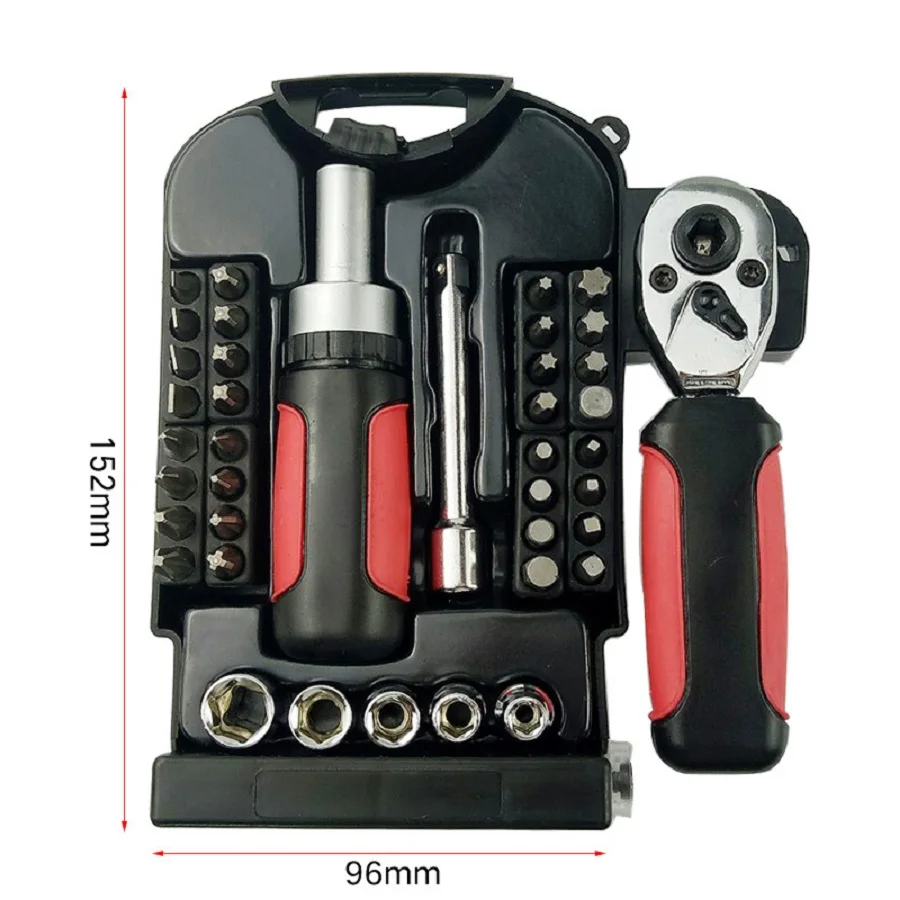 Repair hand tool 40 Pcs Stubby Ratchet Socket Wrench Tool Set