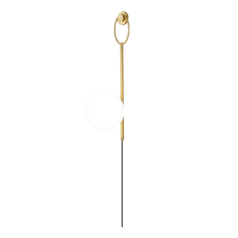 Bedside lamp wall lamps bedroom wiring free with plug all copper lights creative light luxury simple corridor porch wall lights