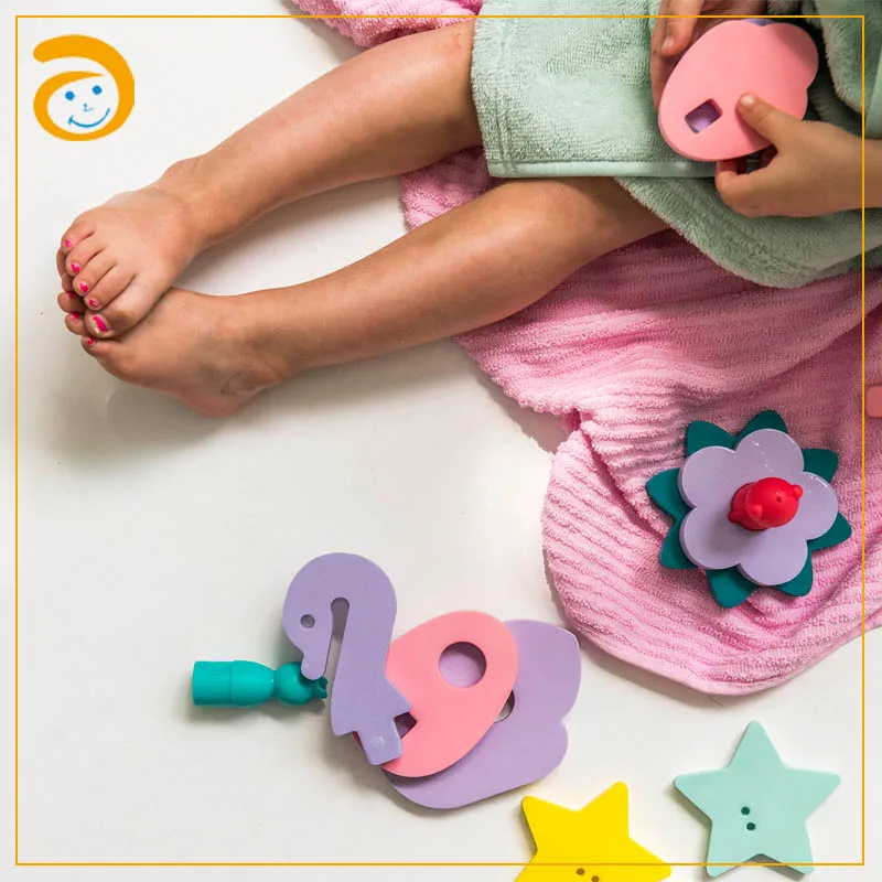 New design dinosaur puzzles lovely eva animal bath toy for kids