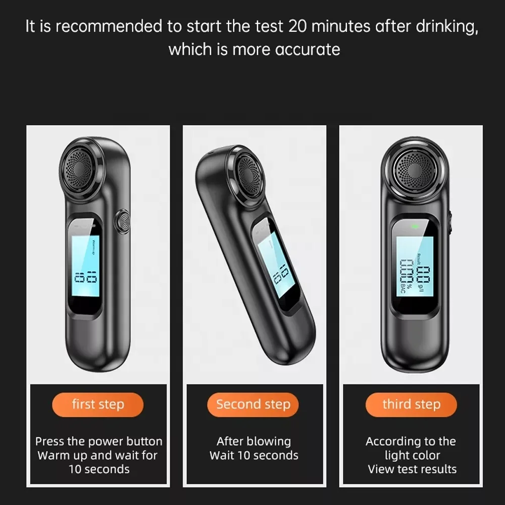 New arrival breathalyzer non-contact breathe alcohol tester with LCD digital alcohol checker japanese and english version