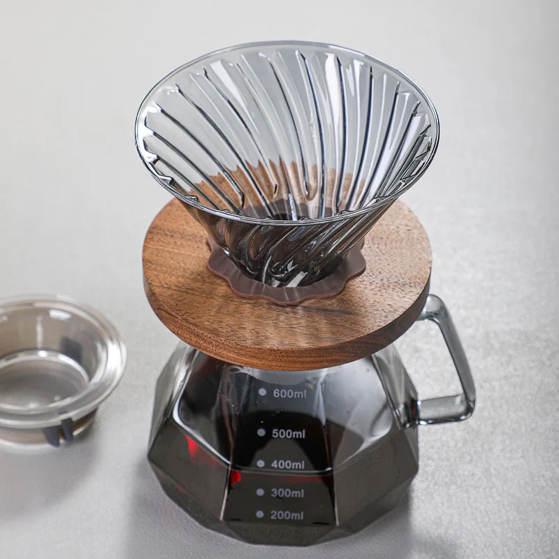 Ecocffee Hand Drip Pot 800ml V 60 Coffee Servers Espresso Coffee Shop Cups Glass Pour Over Coffee Makers With