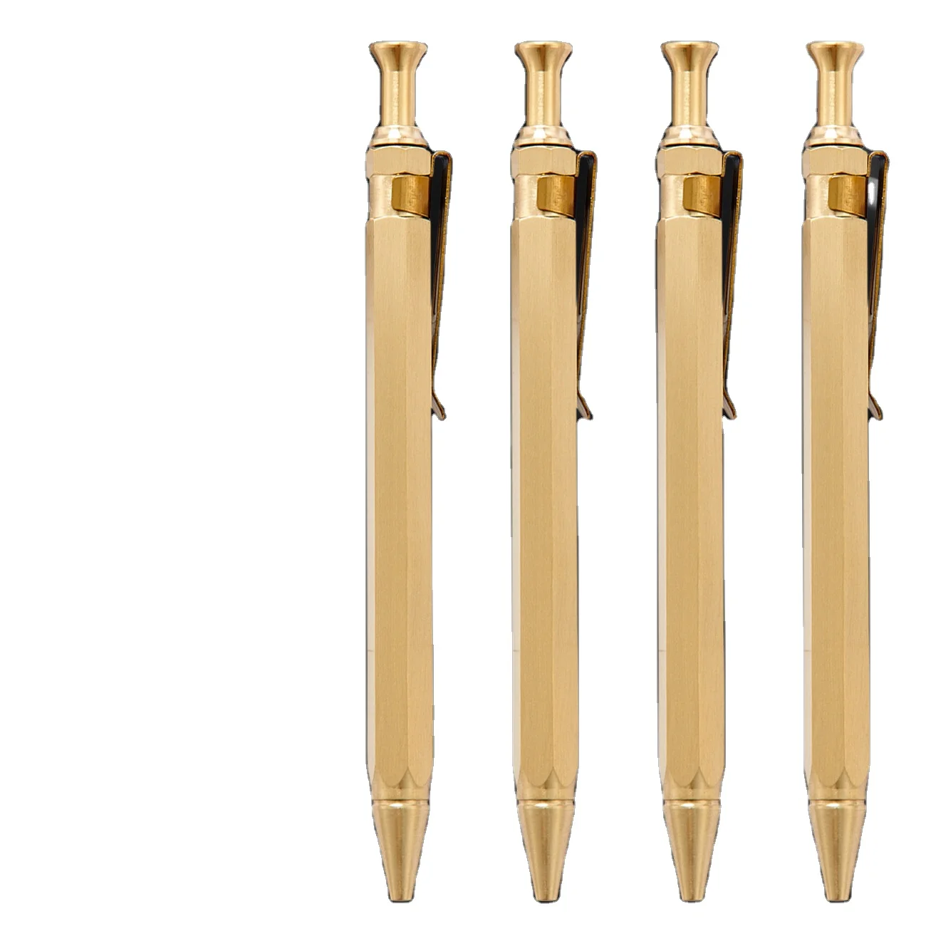 Wholesale Luxury Six Edge Solid Brass Pen Sign Ballpoint Pen With Clip Business Pen