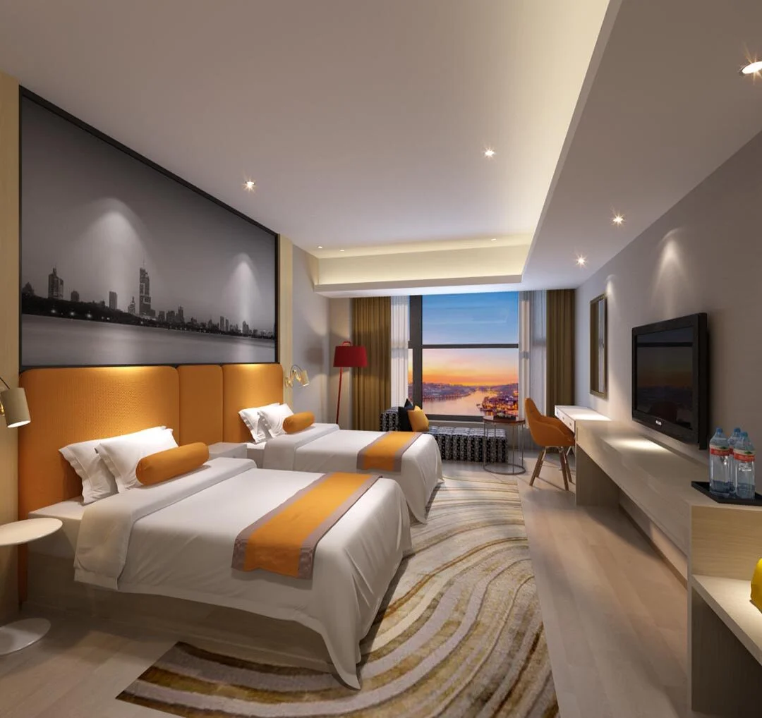 Contemporary Luxury 5 Star Hotel King Size Complete Double Size Bed Frame Guest Room Hotel Furniture Bedroom Sets