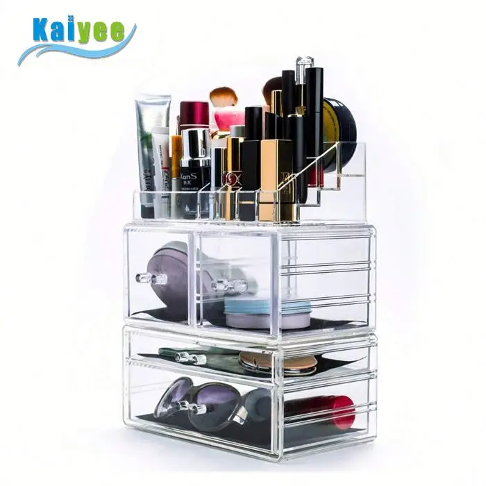 Пользовательские Шкатулка Организатор оптовая акриловые макияж организатор с ящиками