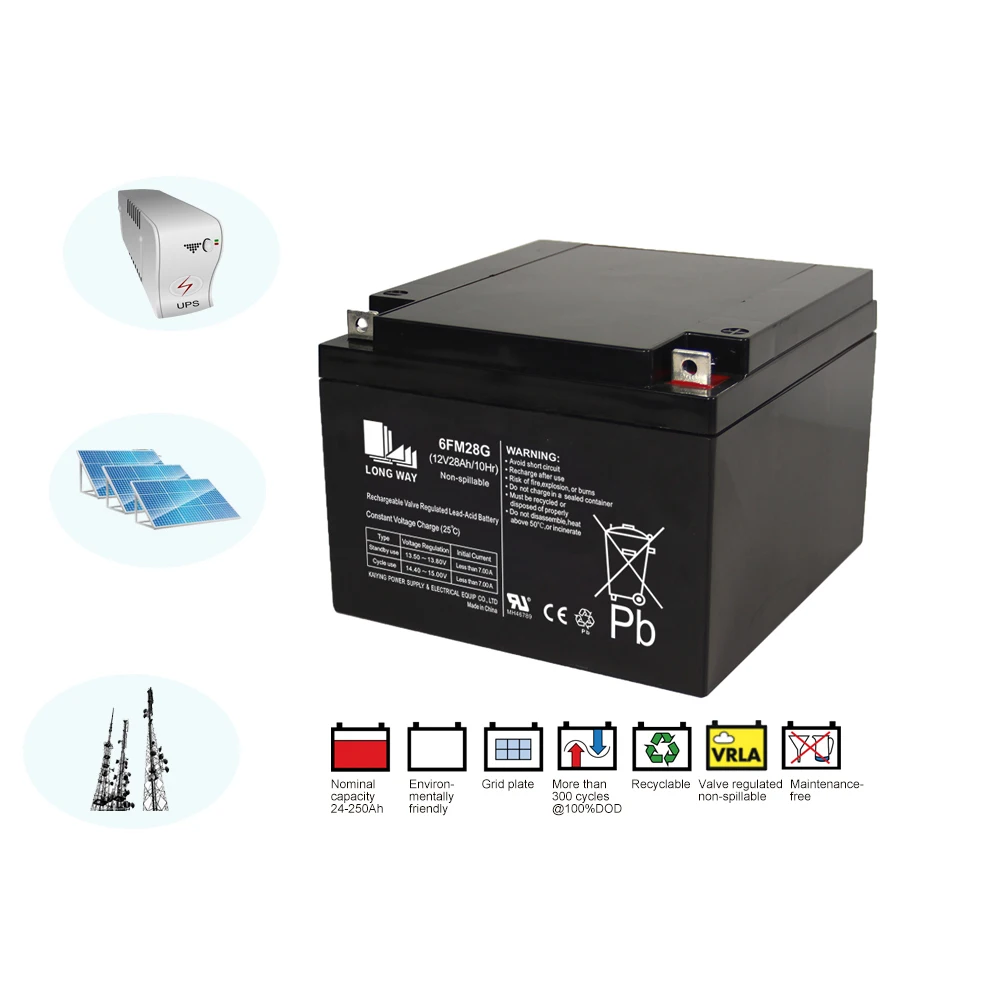 LONGWAY Chinese GEL battery 12V28Ah 6FM28G F8 AGM technology and sealed lead-acid battery for OEM
