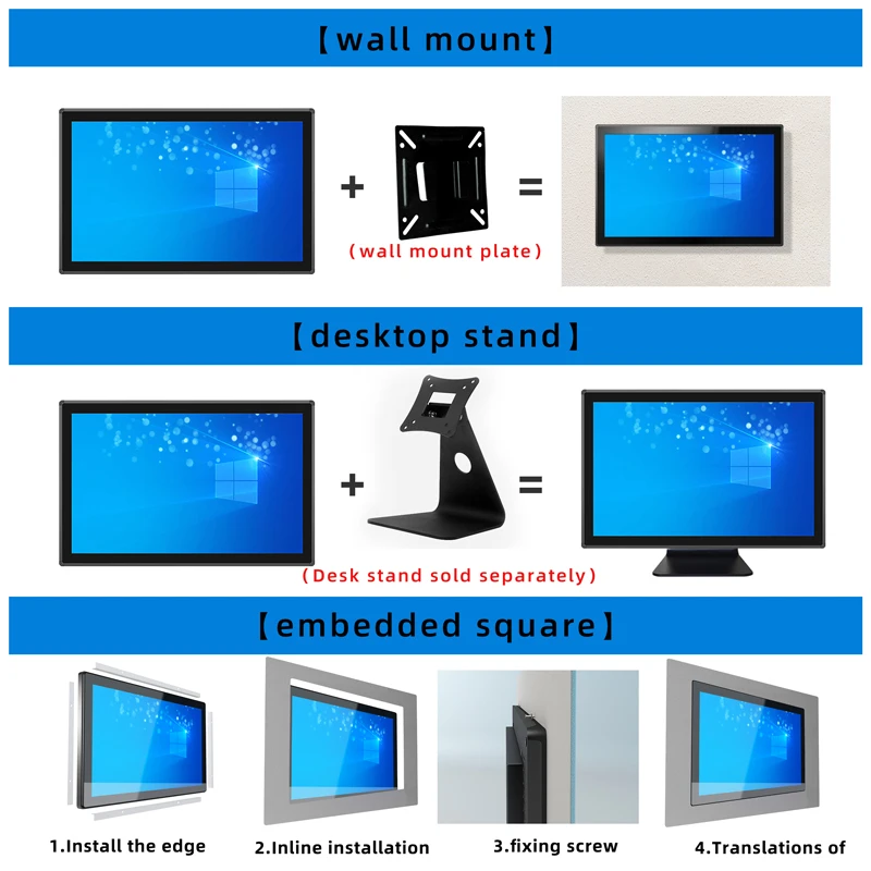 15.6 inch Industrial Vehicle Monitor LED HD LCD Screen Vehicle All-in-One Panel PC Monitor