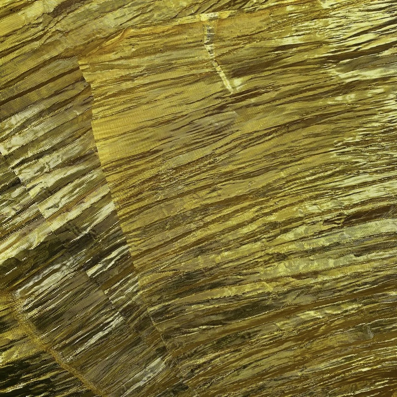 Crinkle  Metallic Gold fabric for skirt dress