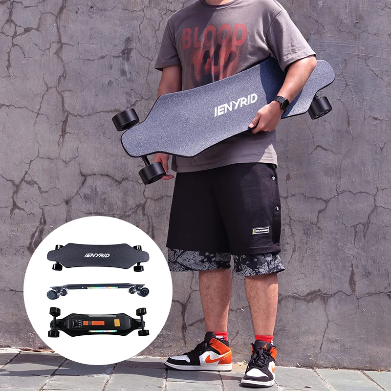 US Warehouse 40Km/H 1000W *2 Motor Hub Drop Shipping Skate Mountain Board Longboard  All Terrain Off Road Electric Skateboard
