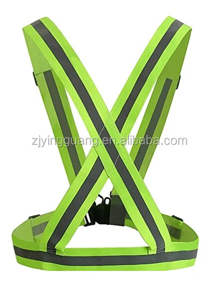 Hi Vis Custom Safety Reflective Vest Belt Running Cycling Safety Reflective Vest