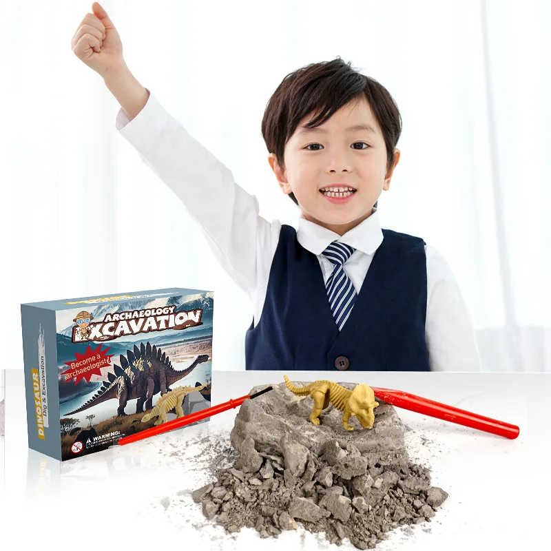 Dinosaur Toys Science Educational Kit Kids Gift Dig It up Excavation Fossil 3D Skeletons Digging Set