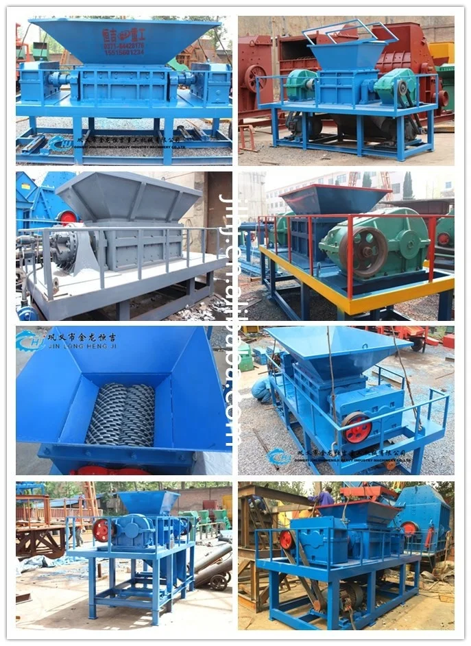 Double shaft Recycle solid waste Metal plastic rubber shredding crusher price recycling Tyre Tire shredder machine for sale