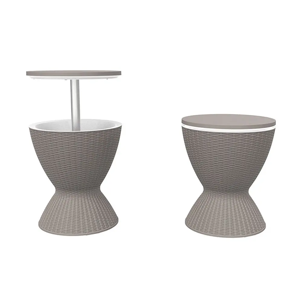 Outdoor Bar Cooler Table Hot Tub Side,Rattan Patio Built 7.5 Gallon Beer & Wine Cooler