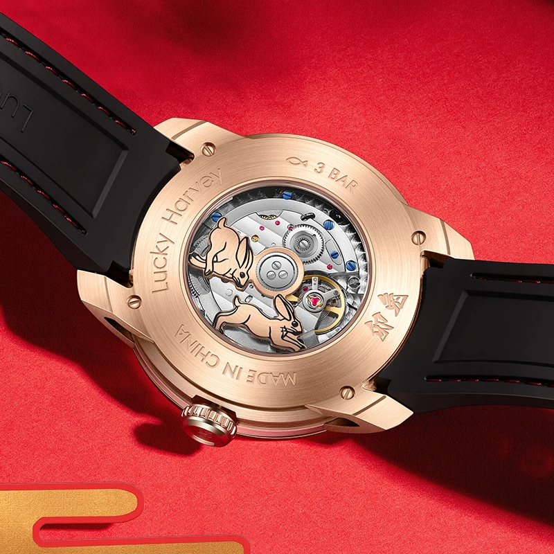 Lucky Harvey 316L Fine Steel Multi Function Sapphire Glass Luxury Enamel 43mm Dial Mechanical Automatic Watch