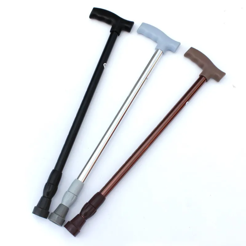Thickened aluminum alloy telescopic crutch, 2 sections of adjustable height cane non-slip elderly