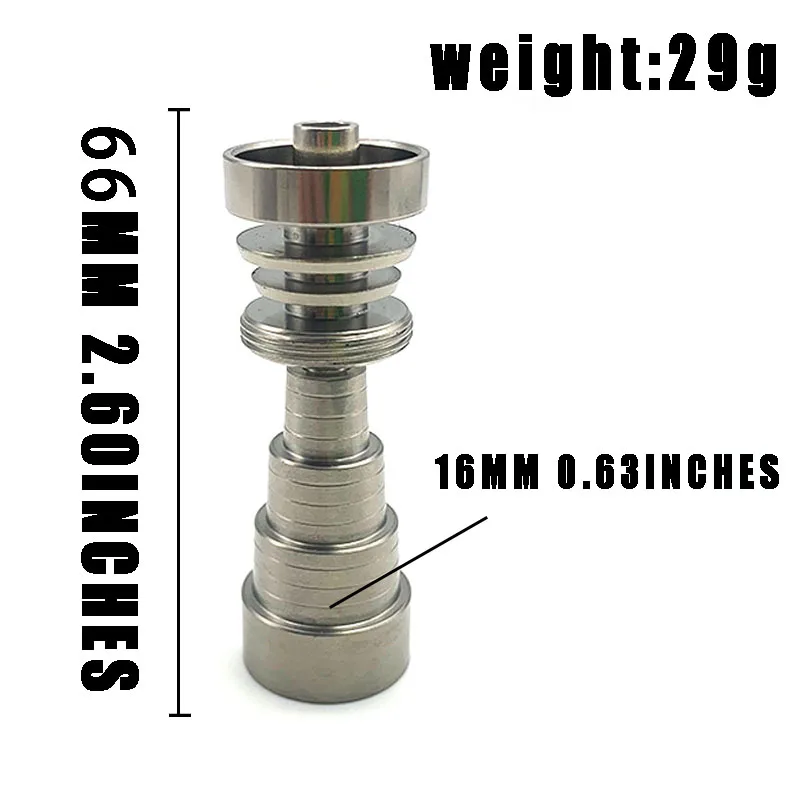 
16mm 20mm Heating Coil Dome-less 6 In 1 Titanium Nail Titanium Gr2 Nails Joint 10mm 14mm 18mm 