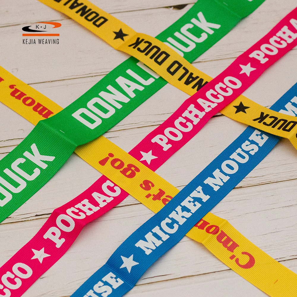 High Criteria Sophisticated Technology Non-Toxic Fabric Printed Grosgrain Ribbon