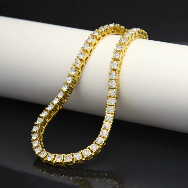 Fashion Bracelet Hip-hop Jewelry Rhinestones Crystal 3mm 4mm 5mm Tennis Chain Bracelets Trend Jewelry Wholesale